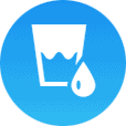 Cup filled with water graphic